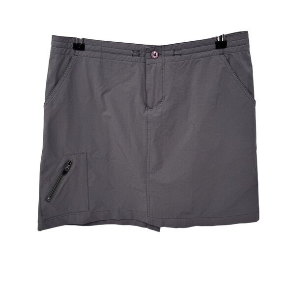 Title Nine Hiking Tennis Golf Cargo Skort Womens 8 Gray Nylon Pockets Drawstring - Picture 1 of 9